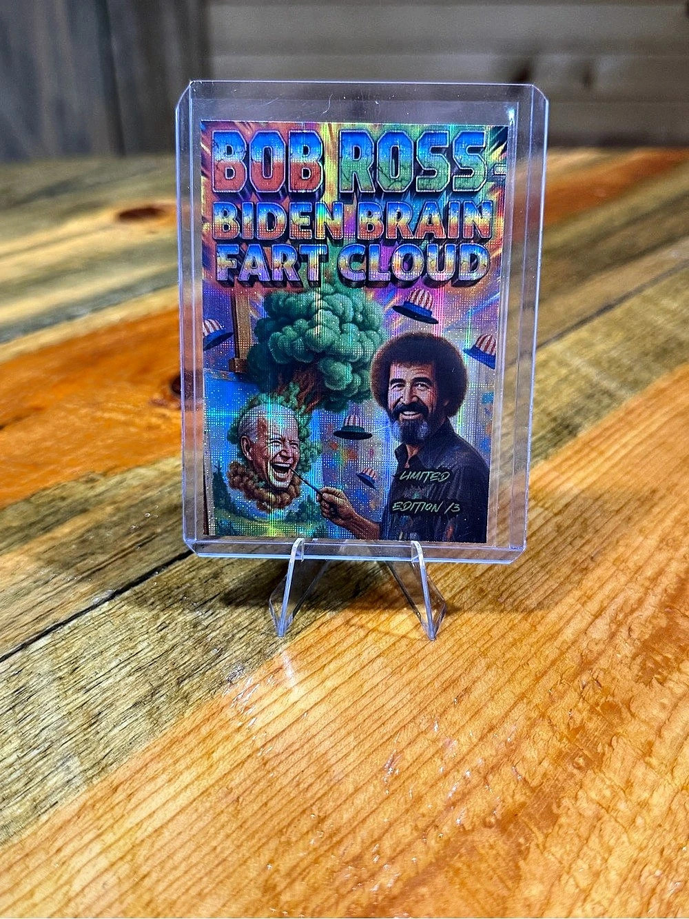 Bob Ross / Joe Biden ‘Biden Brain Fart Cloud’ Custom Card